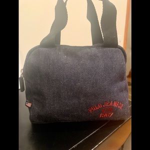 Vintage Y2K Polo Jeans Co Denim Jean Small Purse Bag 1967 RL Lo Flag America.